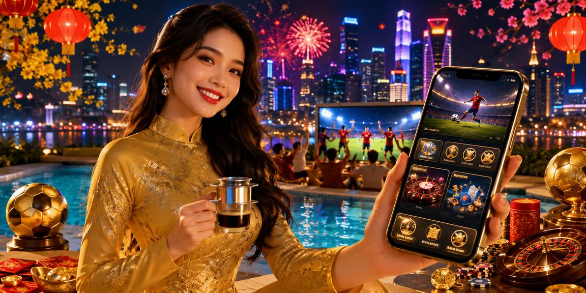 Phụ nữ mặc áo dài tại TP.HCM sử dụng ứng dụng casino trên điện thoại thông minh